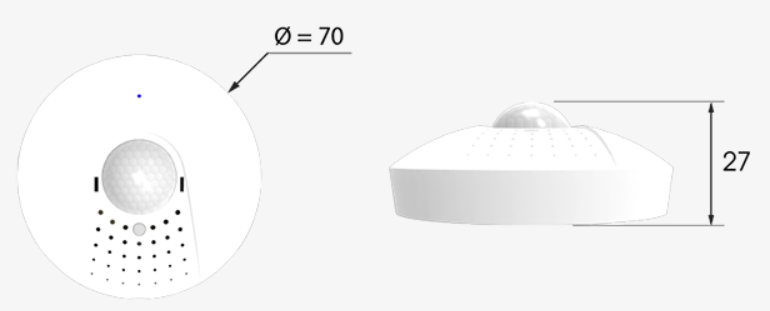 Kích thước cảm biến phát hiện chuyển động