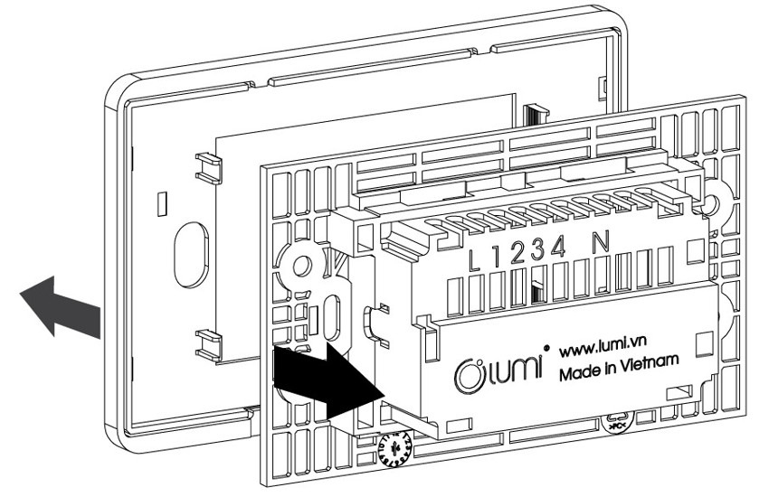Cách đấu công tắc thông minh kính lõm LM-Sx-N bước 1