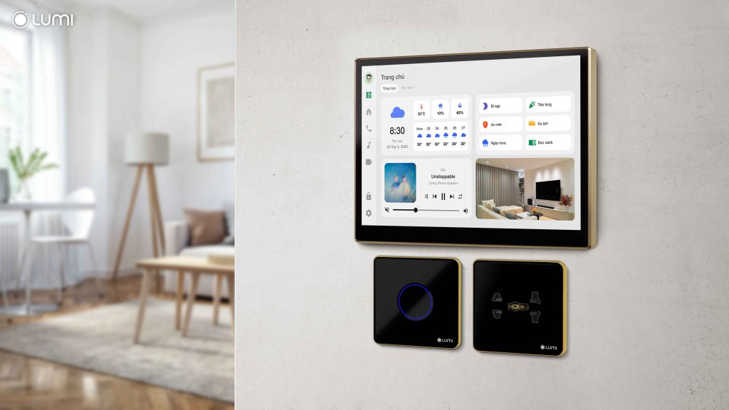 Màn hình Wallpad tinh tế, hiện đại, phù hợp đa dạng phong cách nội thất, công trình