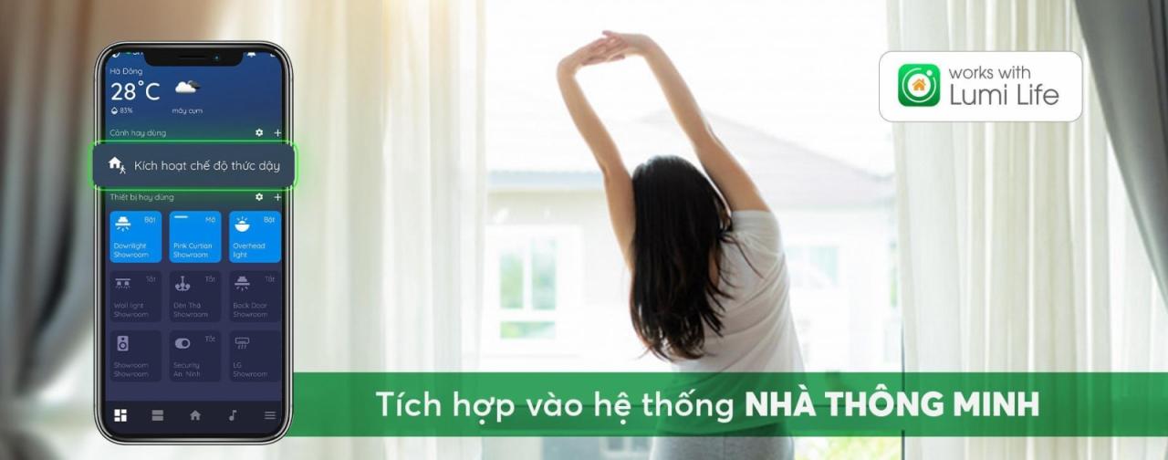 Động cơ rèm thông minh điều khiển bằng giọng nói