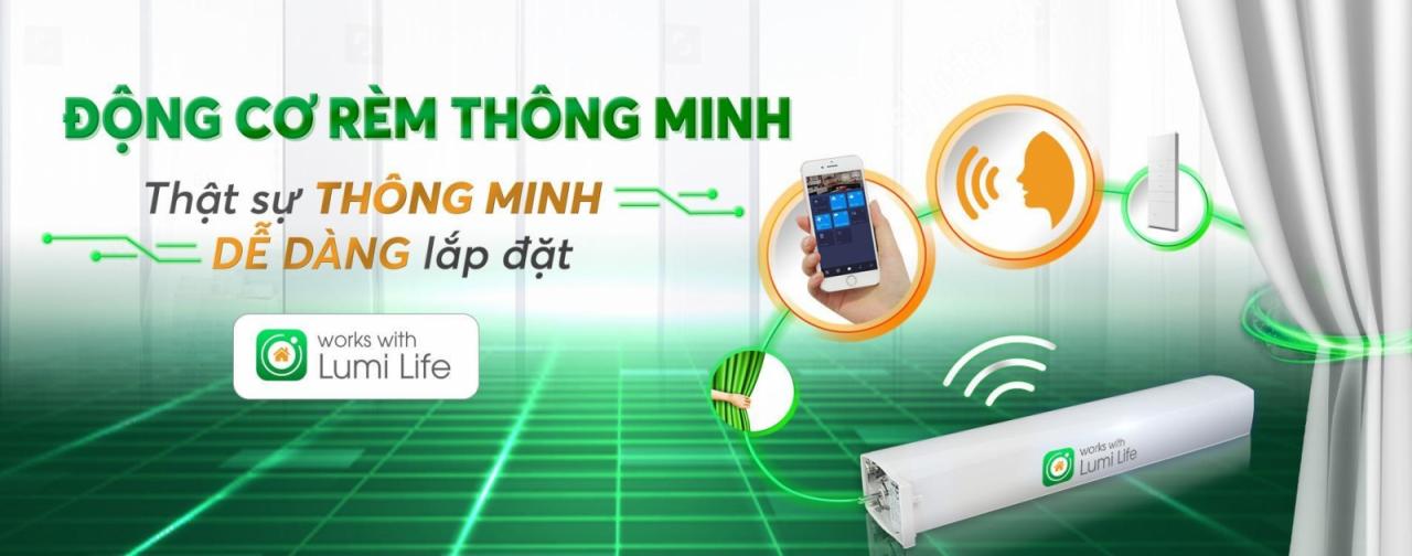 Động cơ rèm thông minh điều khiển bằng giọng nói