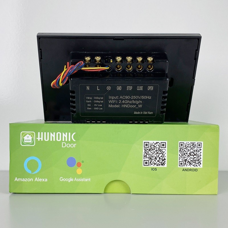 Cách đấu công tắc cửa cuốn thông minh Hunoic