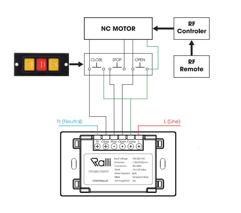 Cách đấu công tắc cửa cuốn thông minh Rạng Đông động cơ thường