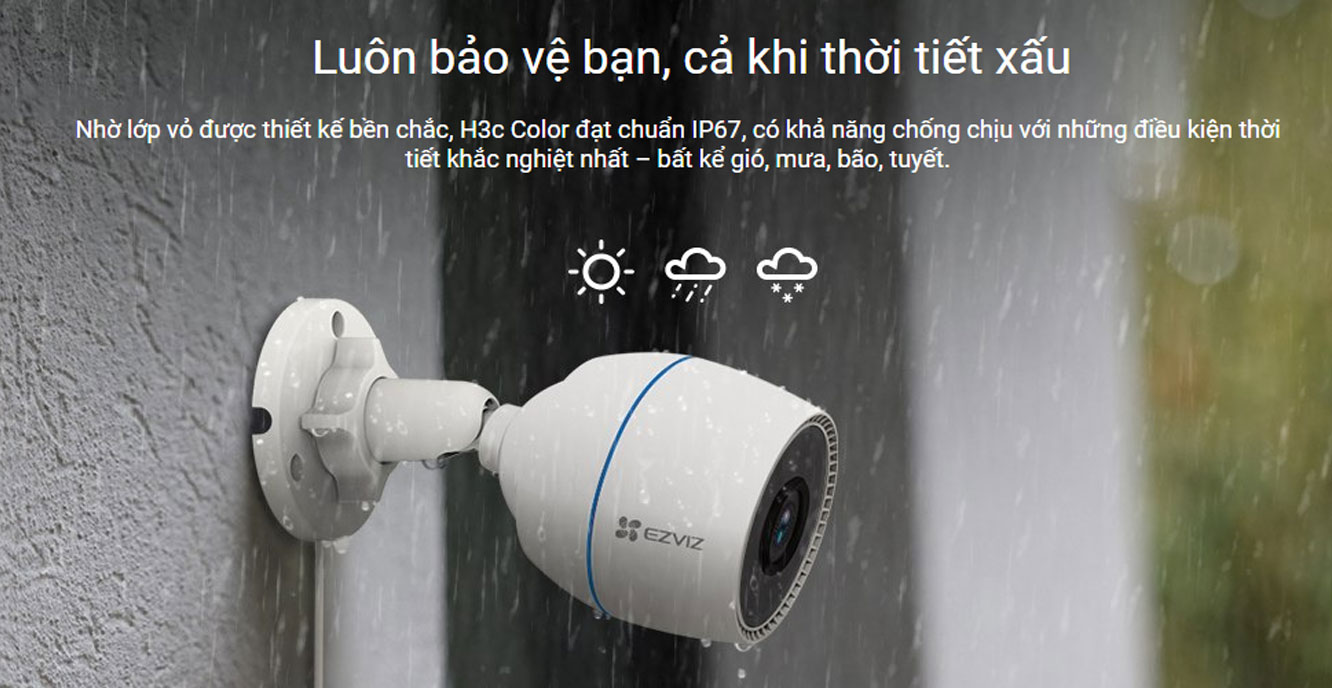 Camera ngoài trời IP wifi quay quét EZVIZ CS-H3C R100-1K2WF (2MP)